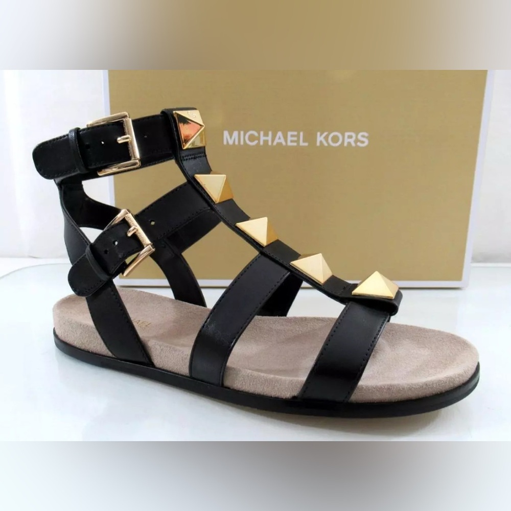Michael Kors Black and Gold Sandals